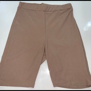 Khaki biker shorts